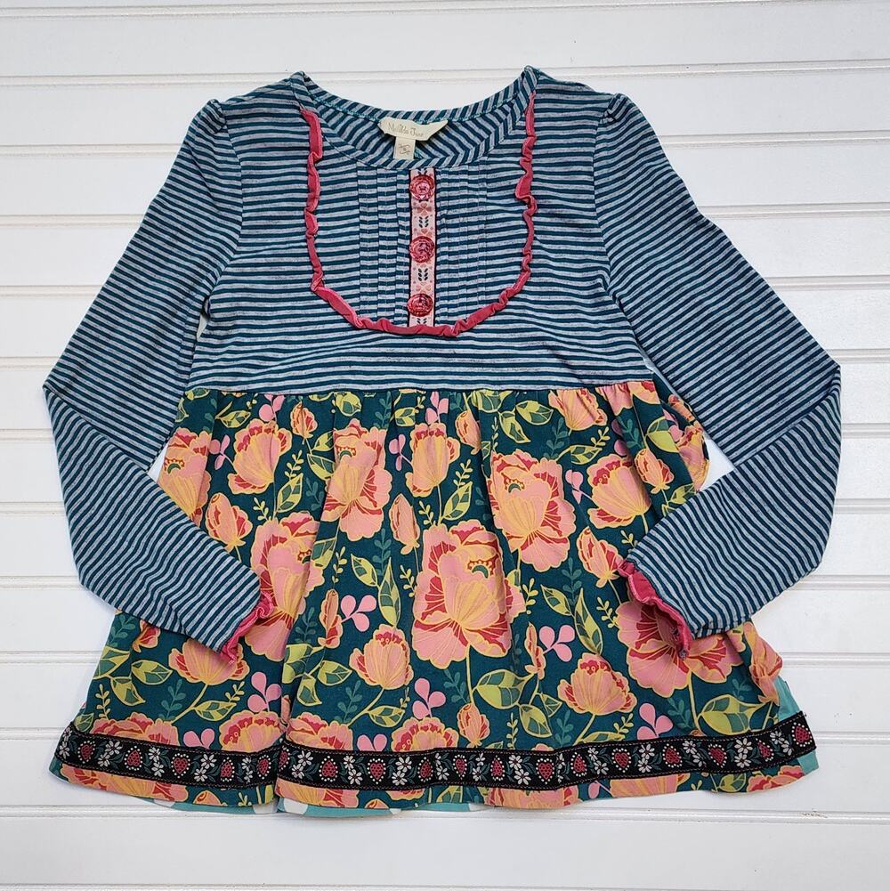 Matilda Jane Gallant Once Upon A Time Ruffle Back Girls Tunic Top Size 8